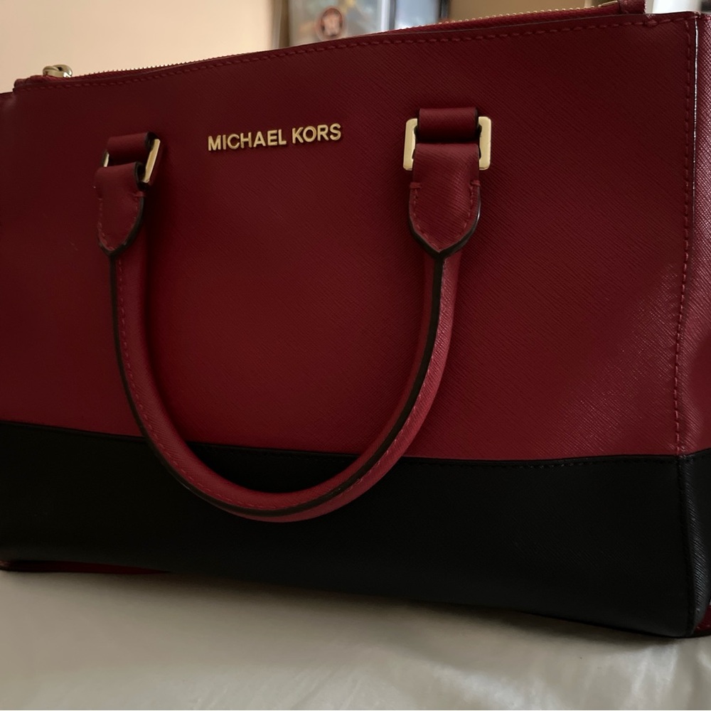 Michael Kors Red and Black Handbag